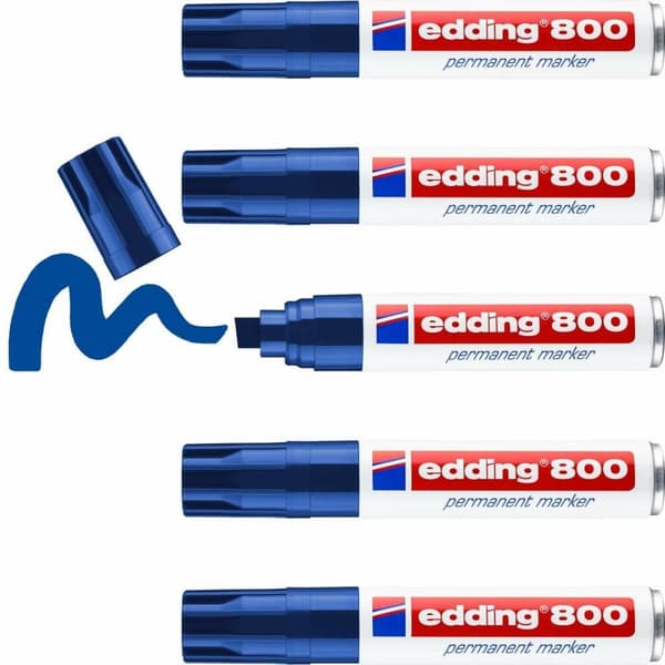 Permanenttimarkkeri Edding 800 Sininen (5 osaa)