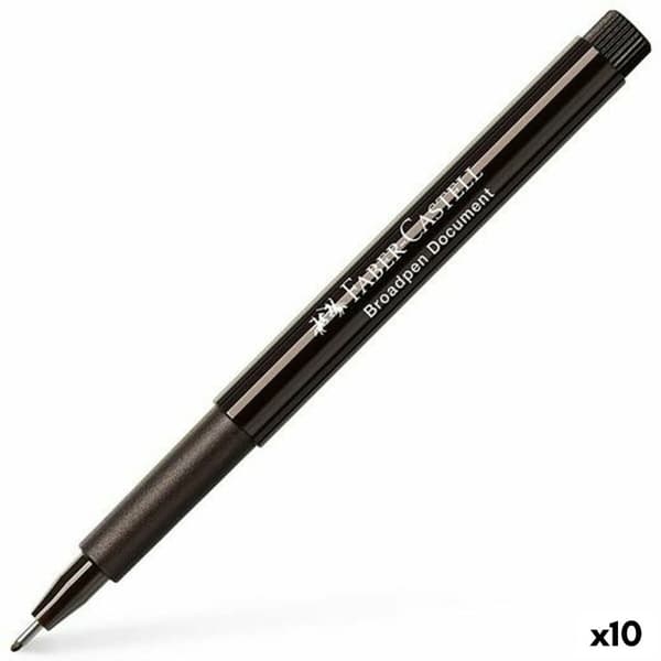 huopakärkiset kynät Faber-Castell Broadpen Document Musta (10 osaa)