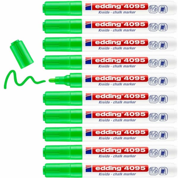 Flydende kridtmarkør Edding 4095 Lysegrøn (10 enheder)