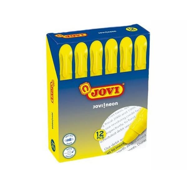 Fluorescerende markør Jovi Jovi!neon Gul 12 Dele
