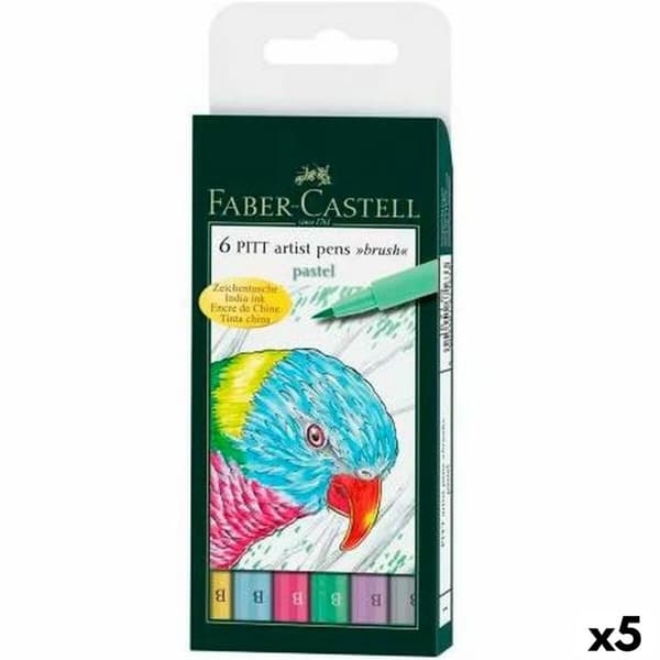Sæt med Fiberpenne Faber-Castell Pitt Artist Æske Kage (5 enheder)