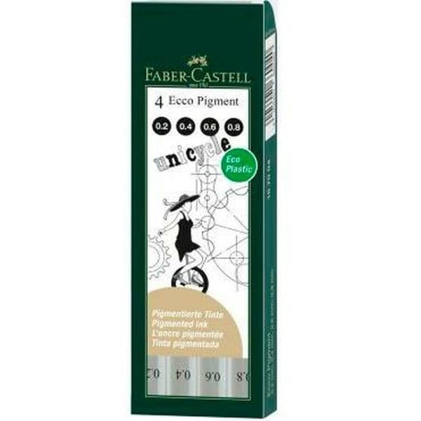 Sæt med Fiberpenne Faber-Castell Ecco Pigment Sort (5 enheder)
