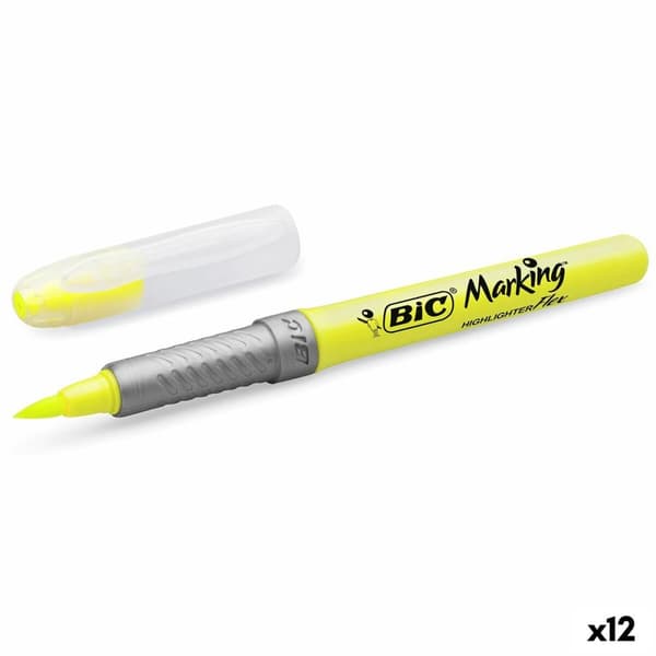 Fluorescerende markør Bic Highlighter Flex Gul 12 Dele