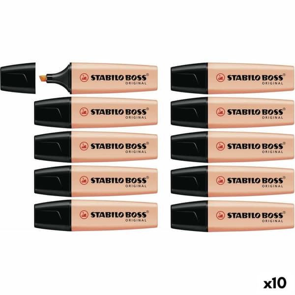 Fluorescerende markør Stabilo Boss Fersken 10 Dele
