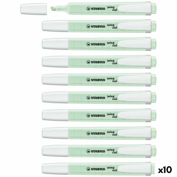 Fluorescerende markør Stabilo Swing Cool Mint 10 Dele