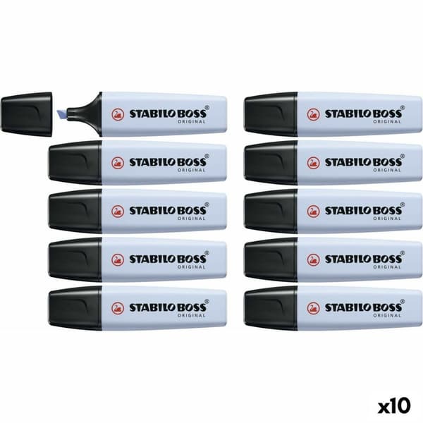 Fluorescerende markør Stabilo Boss Blå 10 Dele