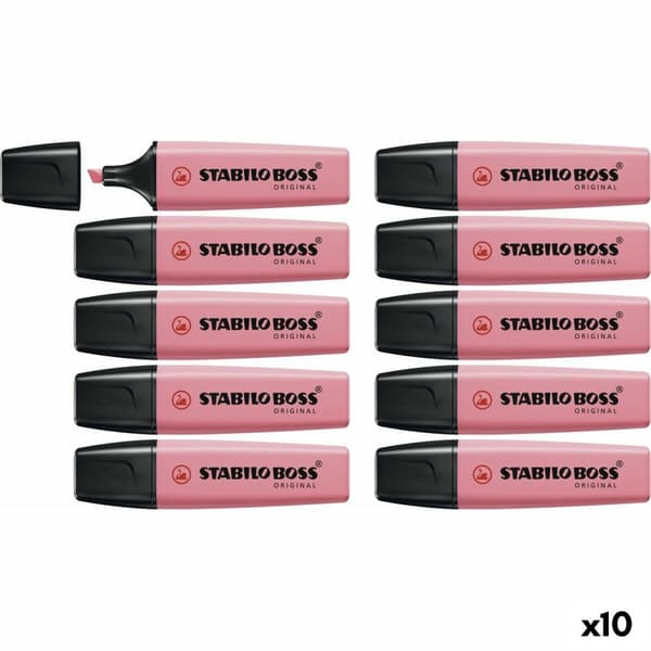 Fluorescerende markør Stabilo Boss Pink 10 Dele