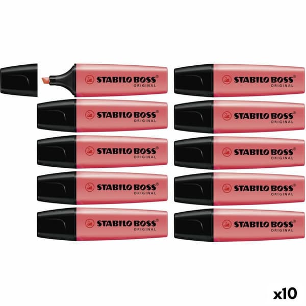 Fluorescerende markør Stabilo Boss Rød 10 Dele