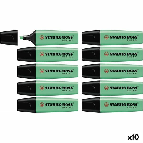 Fluorescerende markør Stabilo Boss Turkisblå 10 Dele