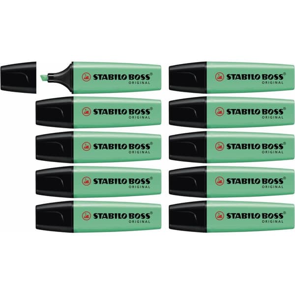 Fluorescerende markør Stabilo Boss Turkisblå 10 Dele