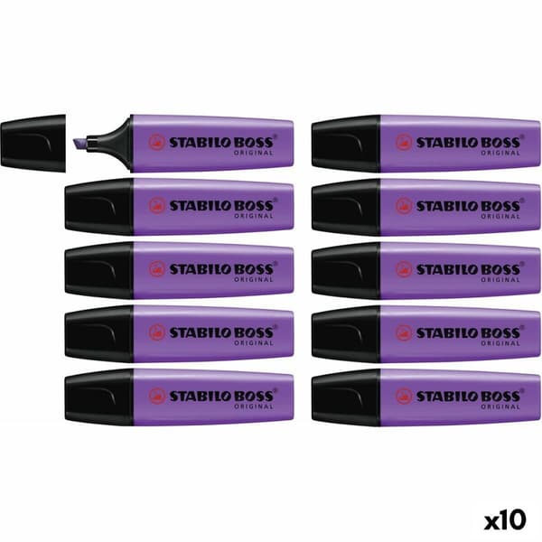 Fluorescerende markør Stabilo Boss Violet 10 Dele
