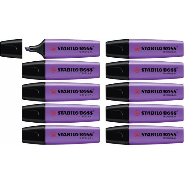 Fluorescerende markør Stabilo Boss Violet 10 Dele