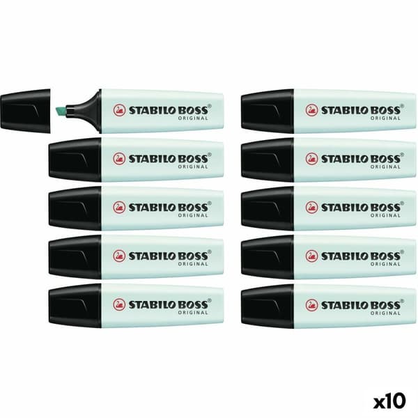 Fluorescerende markør Stabilo Boss Turkisblå 10 Dele
