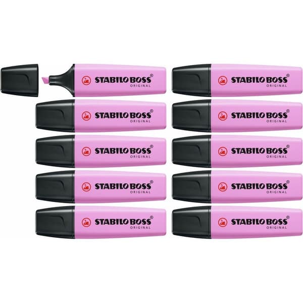 Fluorescerende markør Stabilo Boss Fuchsia 10 Dele