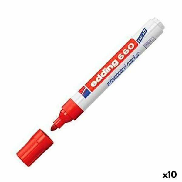 Markør Edding 661 Whiteboard Rød (10 enheder)