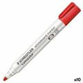 Miniatyrbillede 1 af 2: Markør Staedtler Lumocolor 351-2 Whiteboard Hvid Rød (10 enheder) (1 enheder)