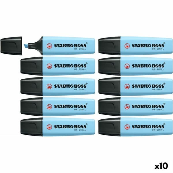 Fluorescerende markør Stabilo Boss Blå 10 Dele