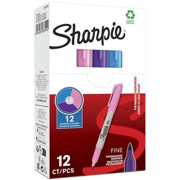 Sprittusch Sharpie Lilla Pink Turkisblå (12 enheder)