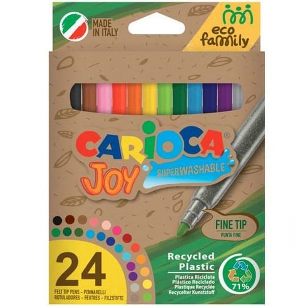 Sæt med Fiberpenne Carioca Joy Eco Family 24 Dele Multifarvet (24 enheder)