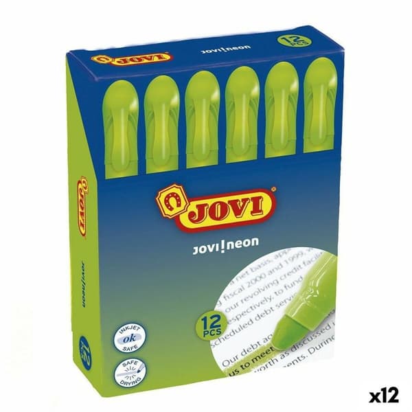 Fluorescerende markør Jovi Jovi!neon Grøn 12 Dele