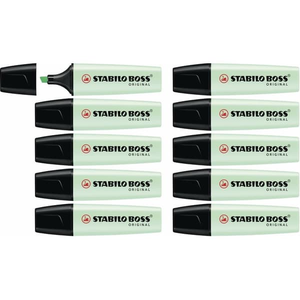 Fluorescerende markør Stabilo Boss Original Mint (10 enheder)