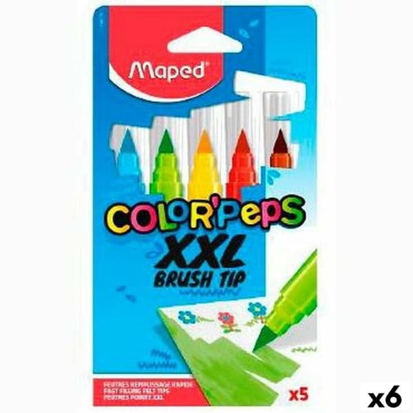 Markør Maped Color' Peps Jumbo XXL Multifarvet 5 Dele (6 Dele)