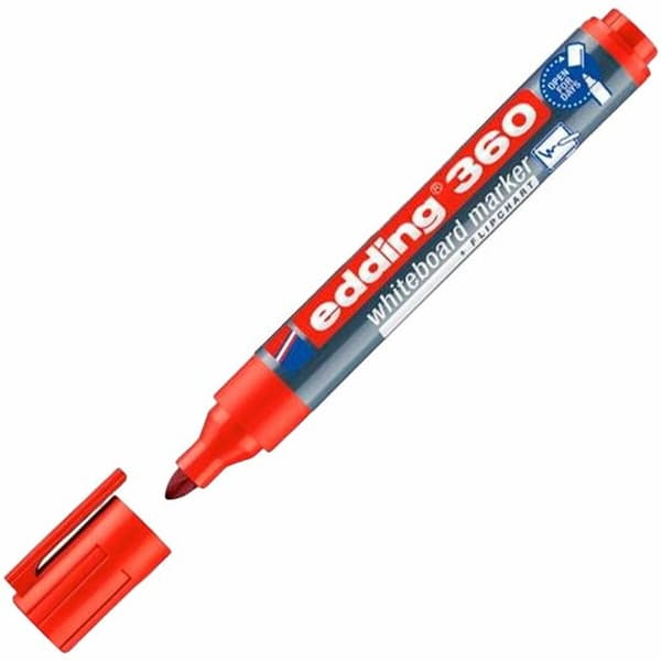 Whiteboard-pen Edding 360 Genopladelig Rød (10 enheder)