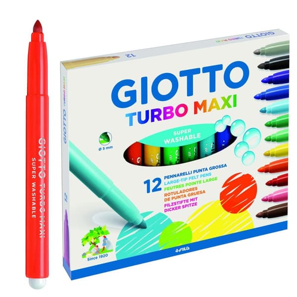 Sæt med Fiberpenne Giotto Turbo Maxi Multifarvet (60 enheder)