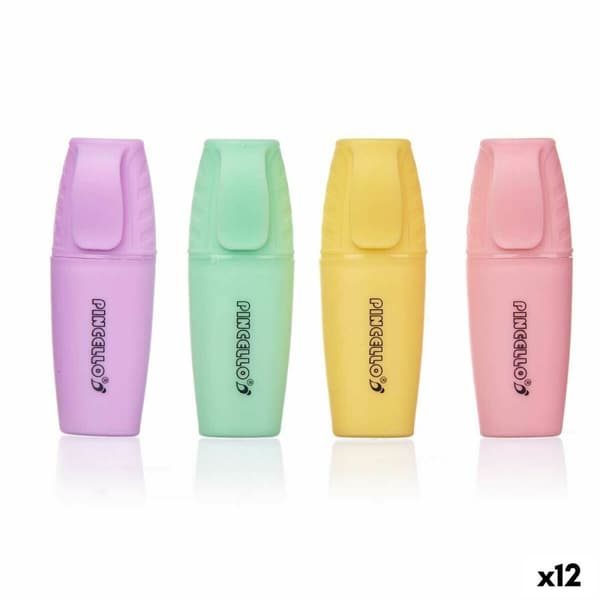 Markeringstuscher Pincello 496 Gul Multifarvet Pink (12 enheder)