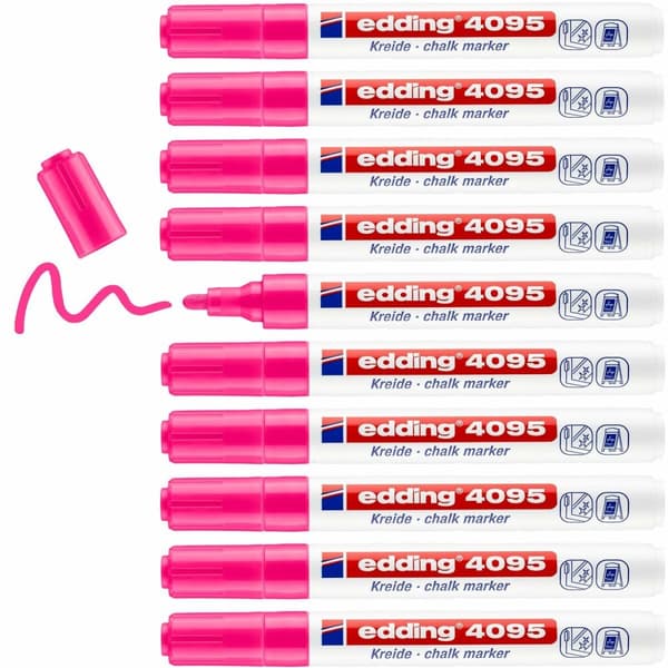 Flydende kridtmarkør Edding 4095 Pink (10 enheder)
