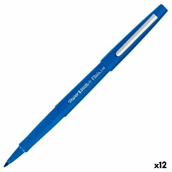Markør Paper Mate Flair! M Blå (12 enheder)