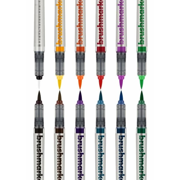 Sæt med Fiberpenne Karin Brushmarker Junior - Basic Colours 12 Dele