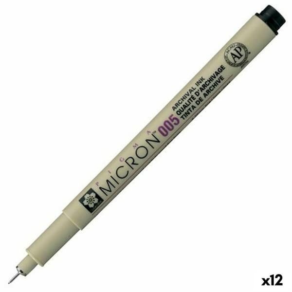 Markør Talens Sakura PIGMA MICRON 005 Sort (12 enheder)