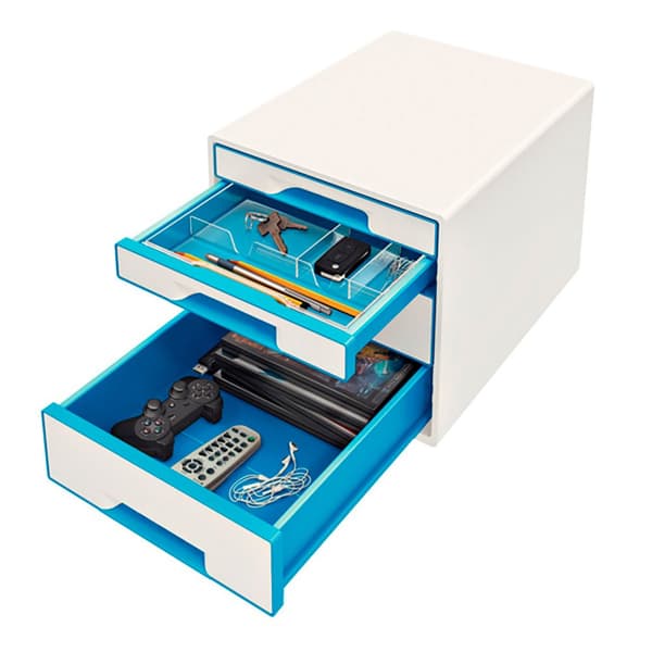 Leitz Skuffer Wow Desk Cube 4 2 Stor Og 2 Lille Hver Skuffer