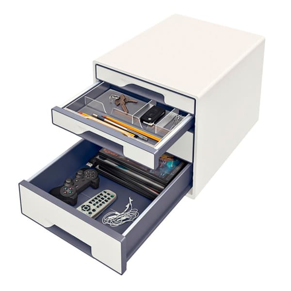 Leitz Skuffer Wow Desk Cube 4 2 Stor Og 2 Lille Hver Skuffer