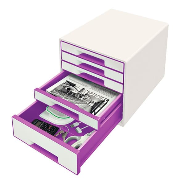 Leitz Skuffer Wow Desk Cube 5 1 Stor Og 4 Lille Hver Skuffer