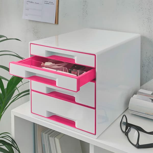 Leitz Skuffer Wow Desk Cube 4 2 Stor Og 2 Lille Hver Skuffer