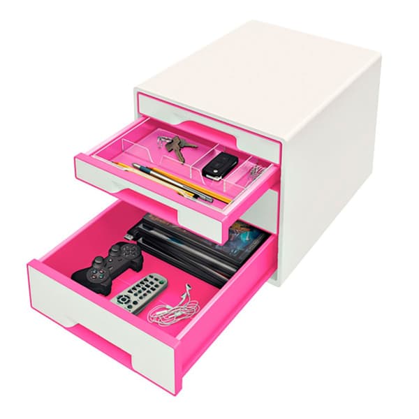 Leitz Skuffer Wow Desk Cube 4 2 Stor Og 2 Lille Hver Skuffer