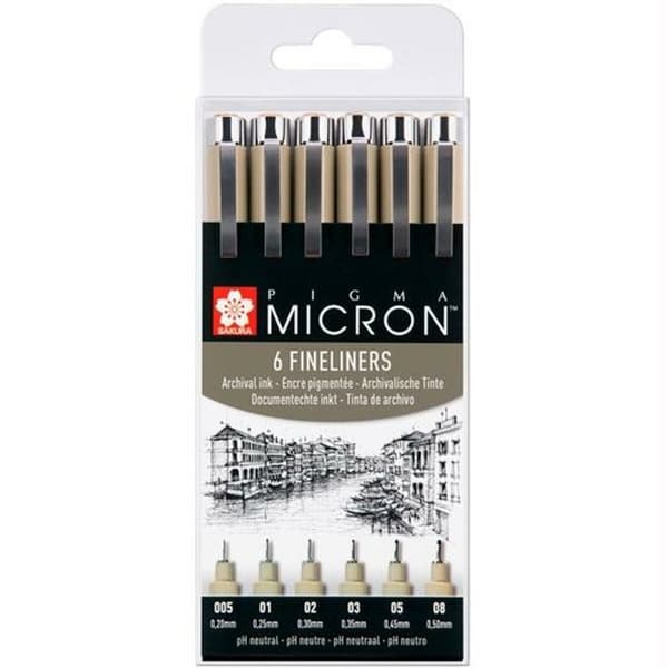 Tuschpennor Talens Sakura Pigma Micron Fineliner Svart