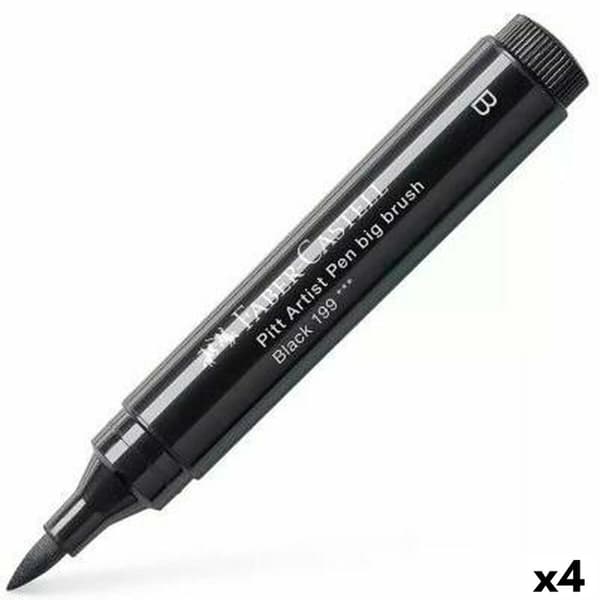 Tuschpennor Faber-Castell Pitt Artist Pensel Svart (4 Delar)