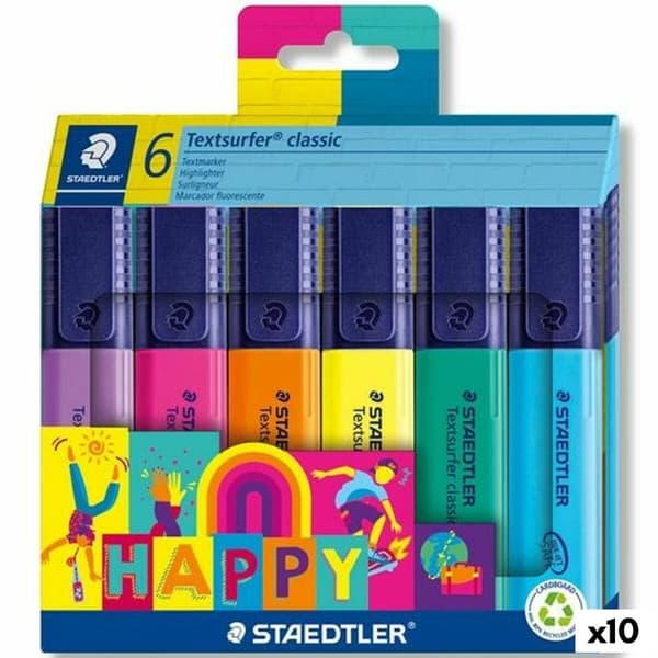 Valoa heijastava kynäsetti Staedtler Textsurfer Classic Happy Line (10 osaa)