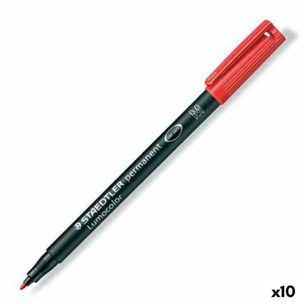 Permanenttimarkkeri Staedtler Lumocolor 317-2 M Punainen (10 osaa)