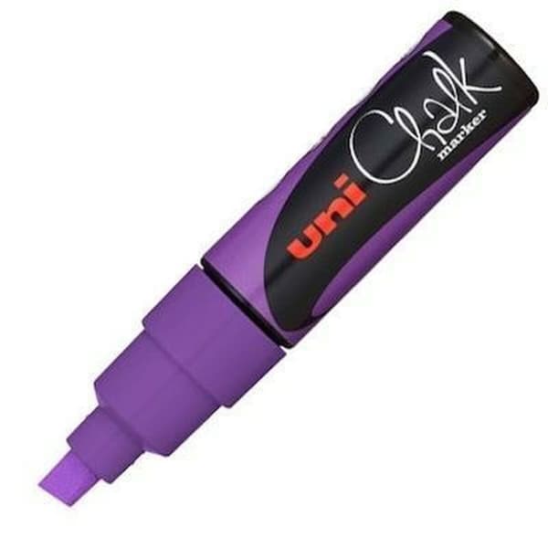 Flydende kridtmarkør Uni-Ball PWE-8K Violet (6 Dele) (6 enheder)