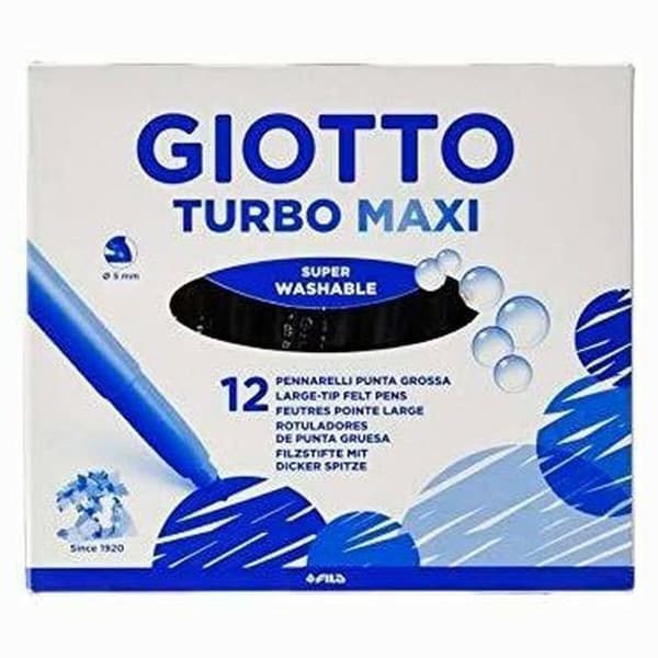 Sæt med Fiberpenne Giotto Turbo Maxi Sort (5 enheder)