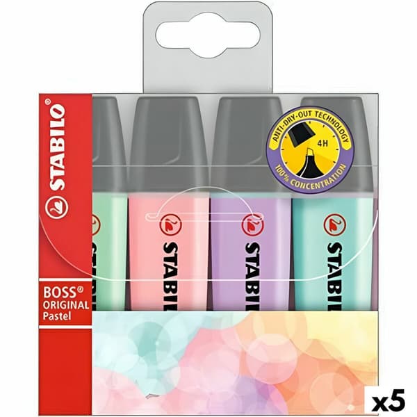Fluorescerande markörsuppsättning Stabilo Boss Multicolour (5 antal)