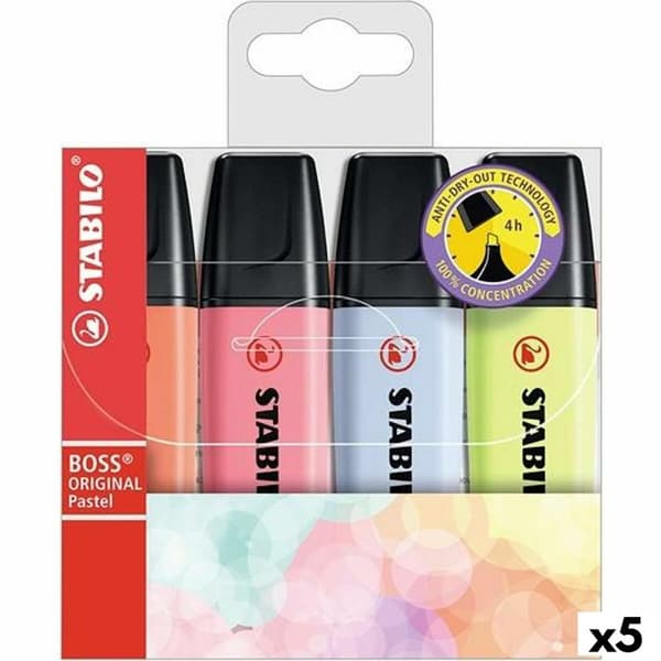 Fluorescerande markörsuppsättning Stabilo Boss Multicolour (5 antal)