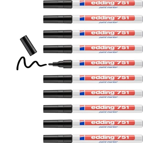 Sprittusch Edding 751 Sort (10 enheder)