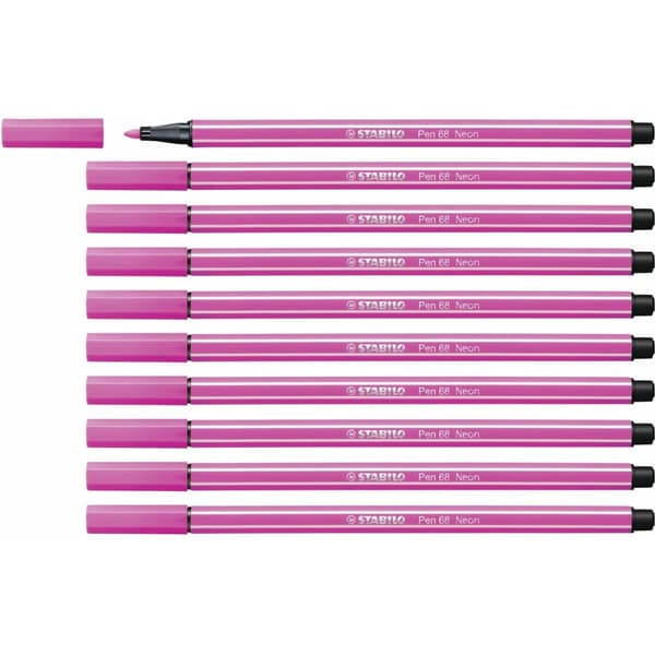 Markør Stabilo Pen 68 Fluorescerende Pink (10 Dele)