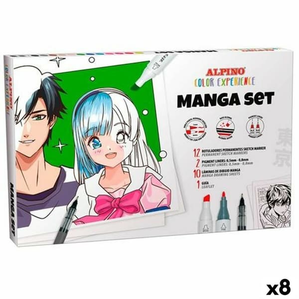 Sæt med Fiberpenne Alpino Manga Color Experience (8 enheder)