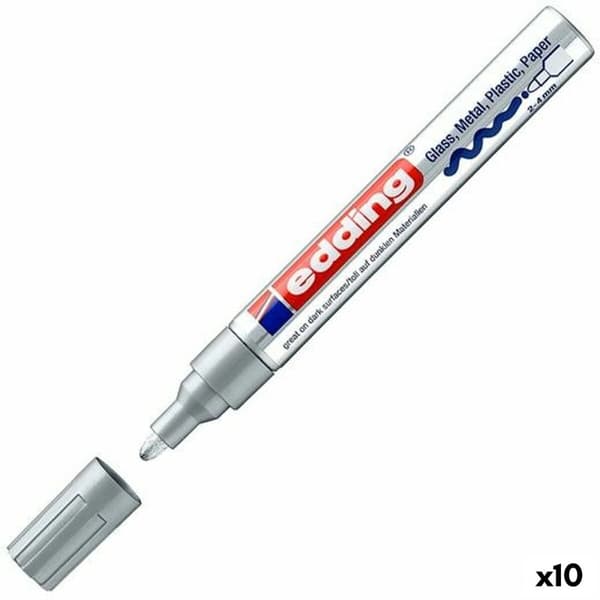 Sprittusch Edding 750 Sølvfarvet 10 enheder 2-4 mm (10 enheder)